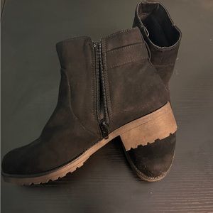 Womens black booties size 7.5, worn a couple times